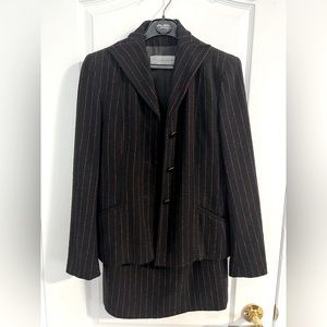 Jacket and skirt set red and black striped